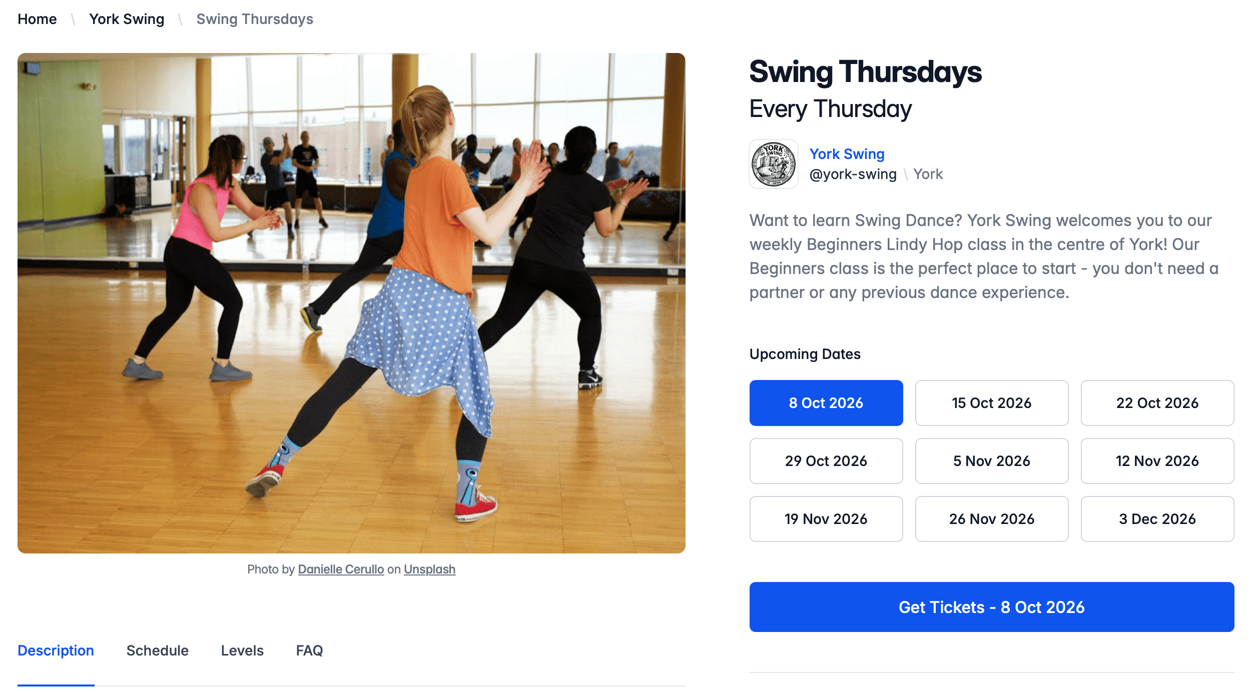 Event brand page