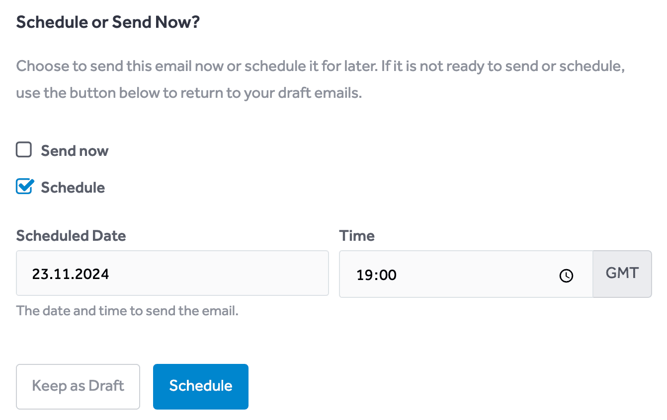 Schedule email