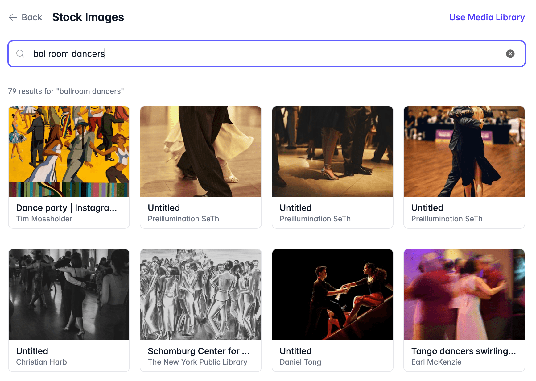 Stock image search