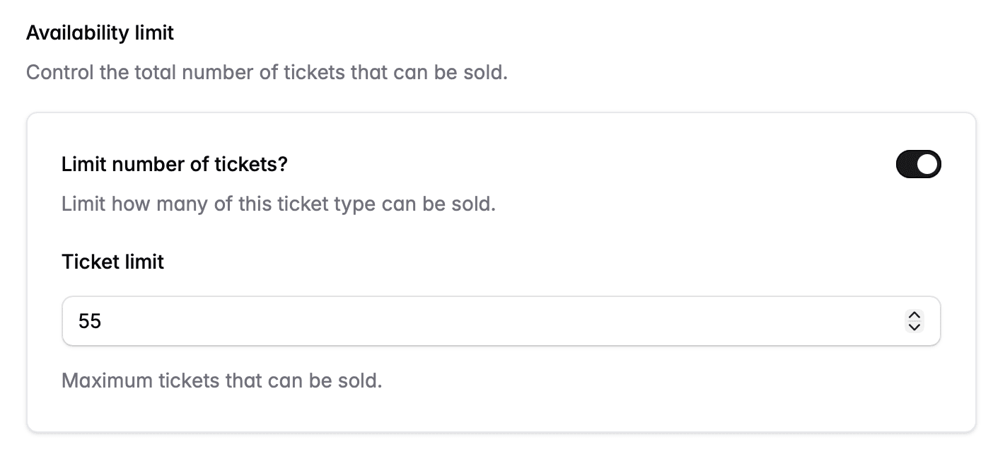 Availability limit option