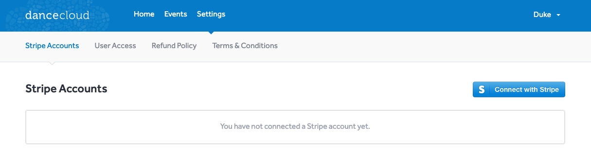 Stripe Accounts Page